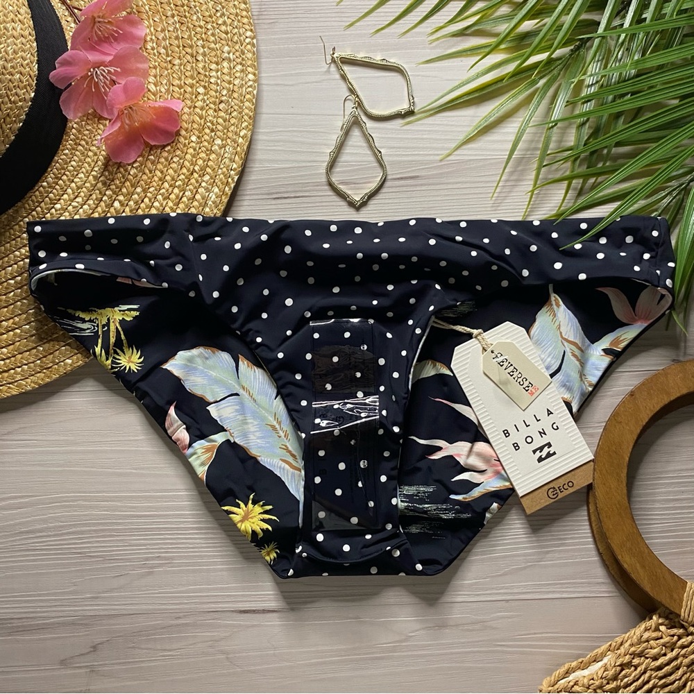Billabong •• Reversible Floral Tropical Lowrider Bikini Bottom - Picture 8 of 14